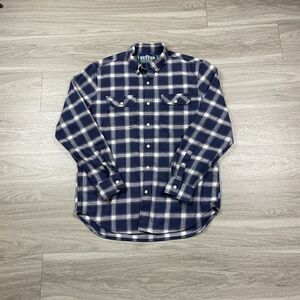 Chubbies Shirt Mens Large Blue The Nutter Plaid Casual Buttons